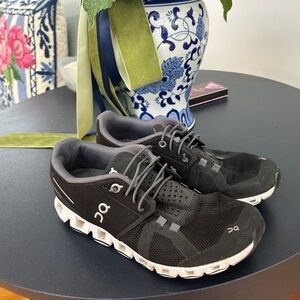 On Running Black and White Athletic Shoes